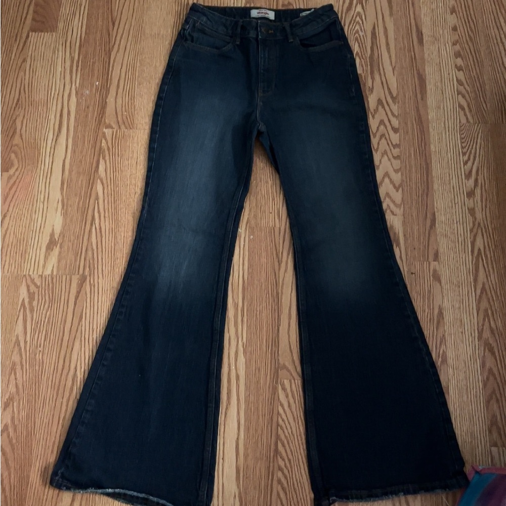 Wrangler Blue Flare Wide Leg Jeans Classic Denim